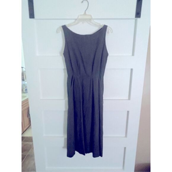 Vintage Anne Klein II gray button back linen dress - Picture 1 of 9